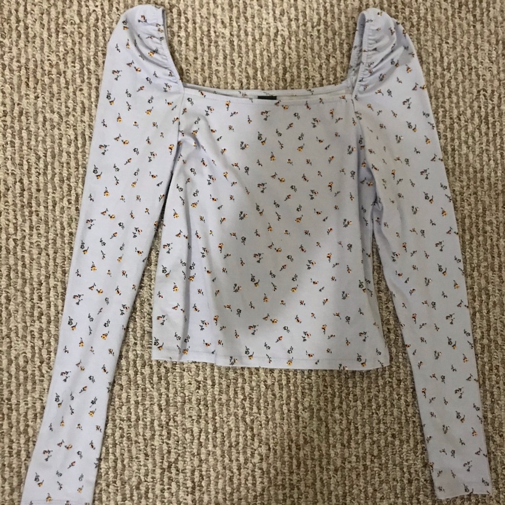 Pastel long sleeve floral top